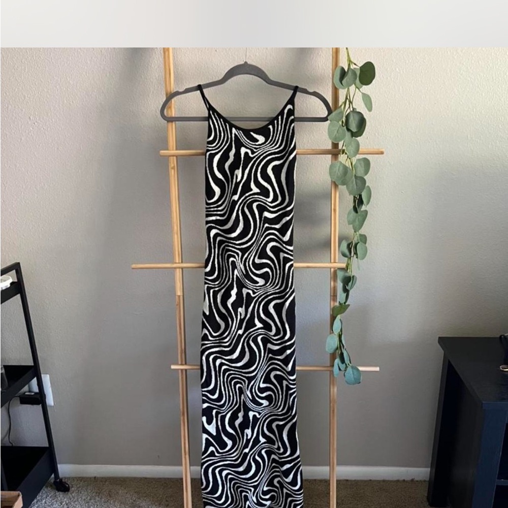 Urban Outfitters Black and White Swirl Maxi Dress